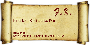 Fritz Krisztofer névjegykártya